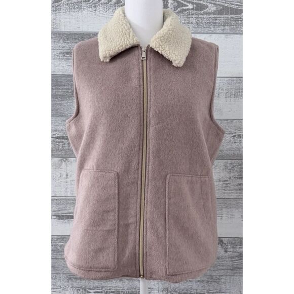 Sanctuary Jackets & Blazers - Sanctuary Sleeveless Vest Women's M Sherpa Soft Warm Cozy Mauve (NWT)